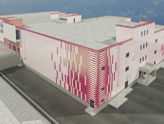 Diseño de revestimiento camaleón en 3D para la renovación de una fábrica en Rusia